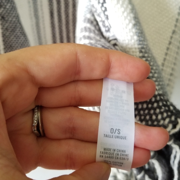 Aerie Striped Fringe Open Poncho Cover Up One Size - Picture 8 of 9